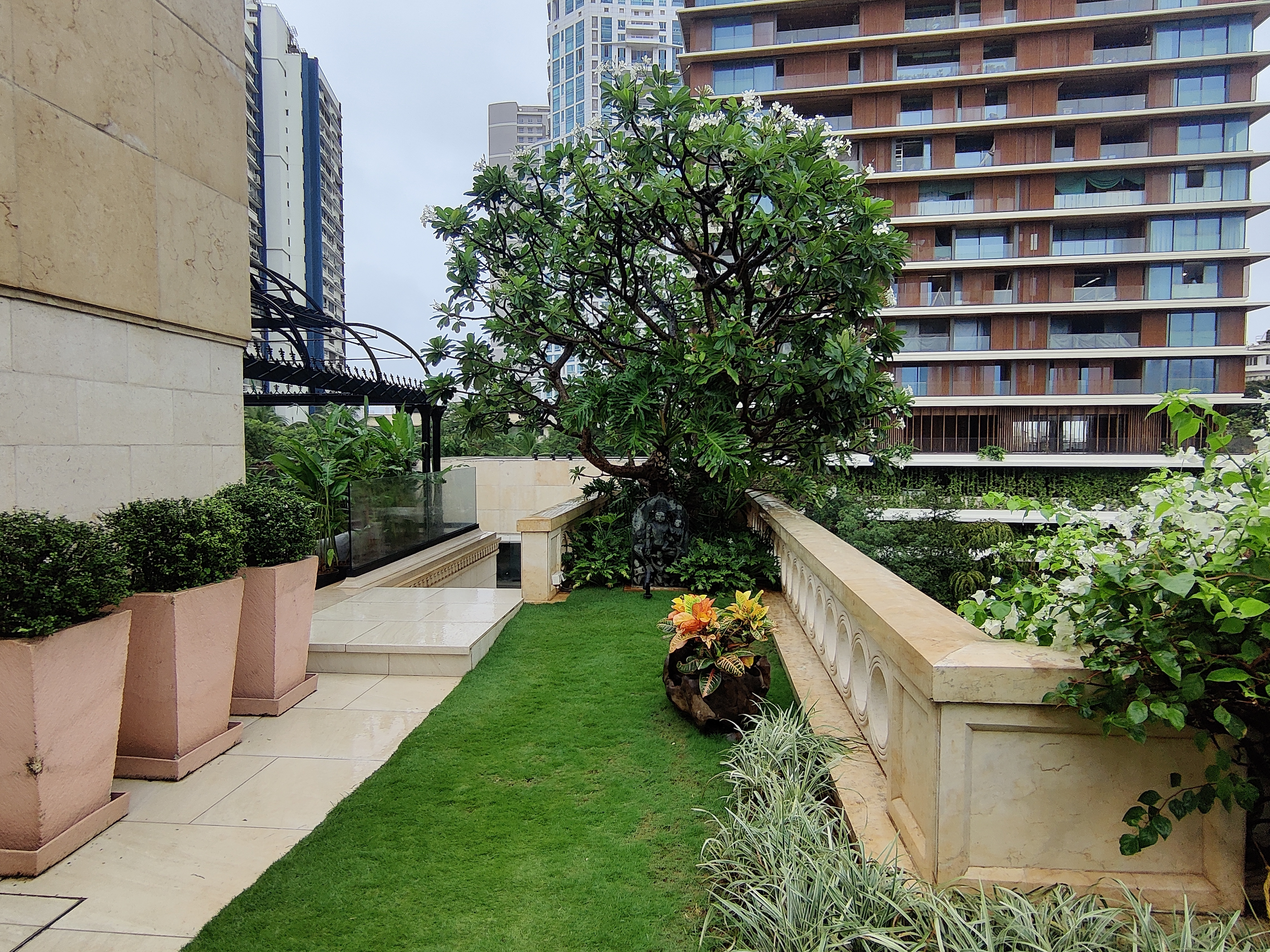 Elegant residential garden design at Mangal Aaditayan with landscape plantation features